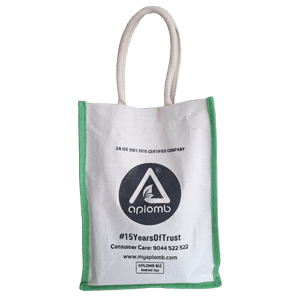 Aplomb Canvas Jute Bag 12Wx16H Inch